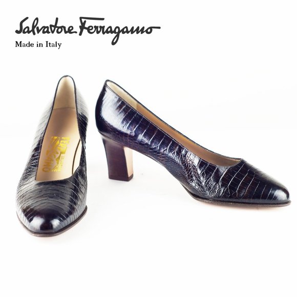 Ferragamo women's closed toe brown pump - Picture 2 of 6